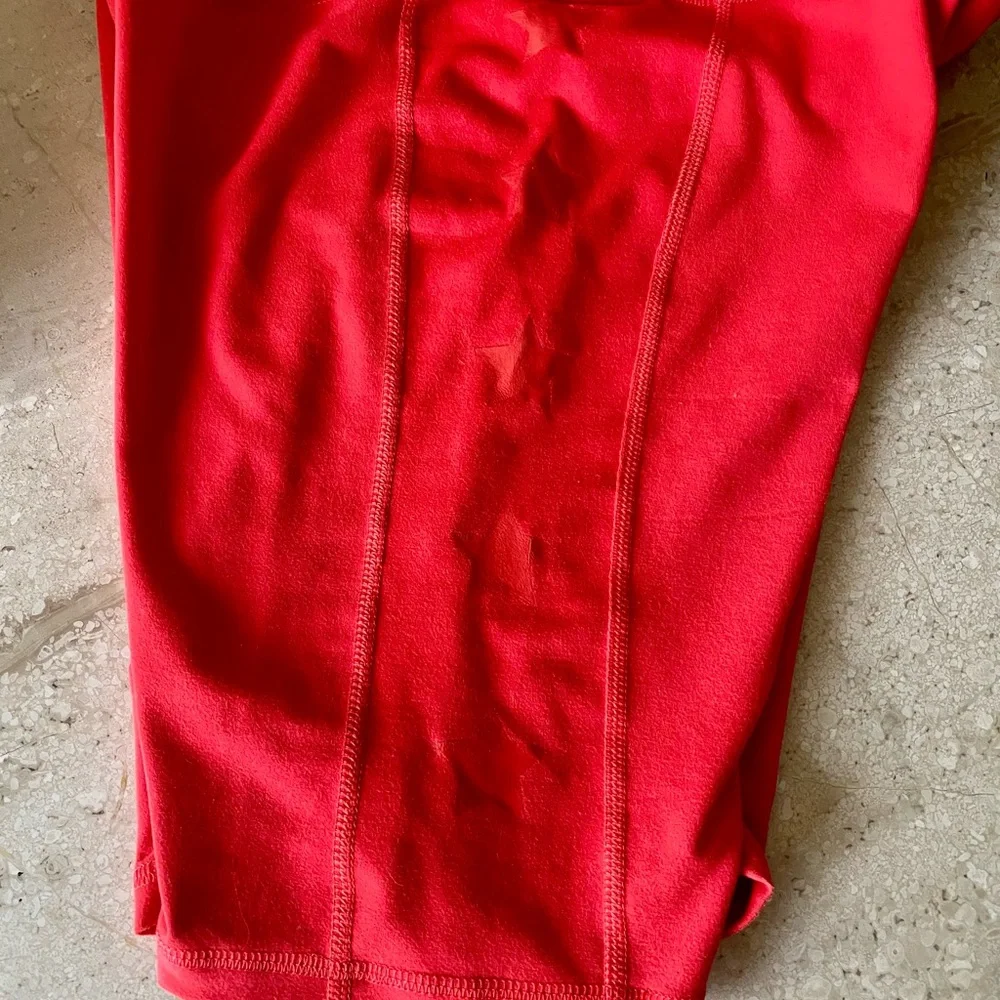 Red High-Waist Biker Shorts medium